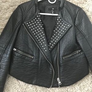 Studded leather jacket